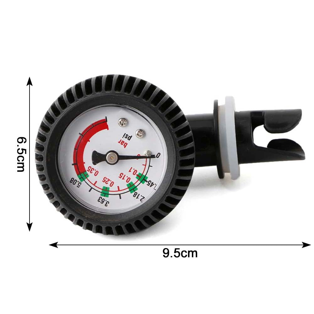 Black Air Pressure Gauge with Adapter for Inflatable Boat Raft