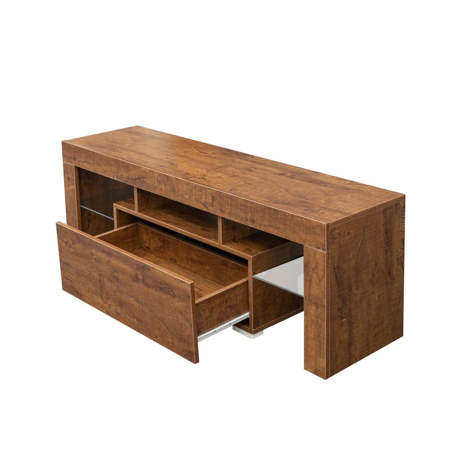 Kadyn 55 Inch Modern Tv Stand 20 Color LED Tv Stand, Tv Stands for 55 Inch Tv with Storage, LED Entertainment Center for Living Room, Walnut Kadyn 55 Inch Modern Tv Stand 20 Color LED Tv Stand, Tv Stands for 55 Inch Tv with Storage, LED Entertainment Center for Living Room, Walnut