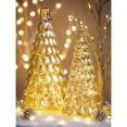 thumbnail image 2 of Evergreen Beautiful Christmas LED Gold Tree, Set of 2 - 8 x 8 x 16 Inches Indoor/Outdoor Decoration, 2 of 9