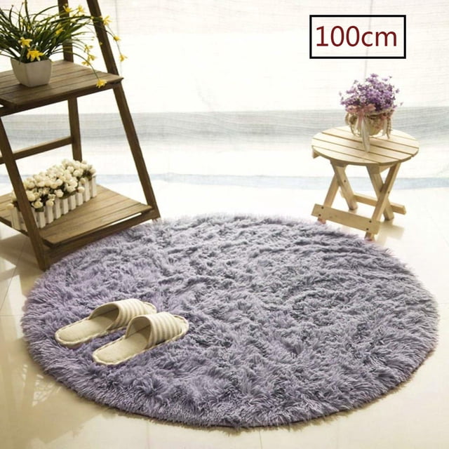 Alfombra redonda suave y peluda de microfibra, alfombra antideslizante para el suelo, alfombras para habitación de niños, sala de juegos para niños, sala de estar