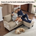thumbnail image 2 of Ktaxon Convertible Sectional Sofa, L Shaped Couch with Storage Ottoman, Corduroy 3-Seater Couch for Small Space Living Room Khaki, 2 of 8
