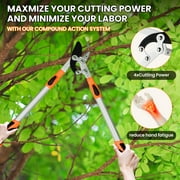 Extendable Anvil Loppers, 27-41 Telescopic Tree Branch Cutter, Heavy Duty Steel Blade Tree Trimmer Long Handle with 2 Diameter Clean Cutting Capacity for Garden Pruning