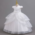 thumbnail image 6 of XEGLSBU Girls Dresses Size 7 Fall Girls Formal Dress with Skirt and Detachable Train for Girl Pageant Party Wedding Recital 2-White Size 4-5 Years, 6 of 6