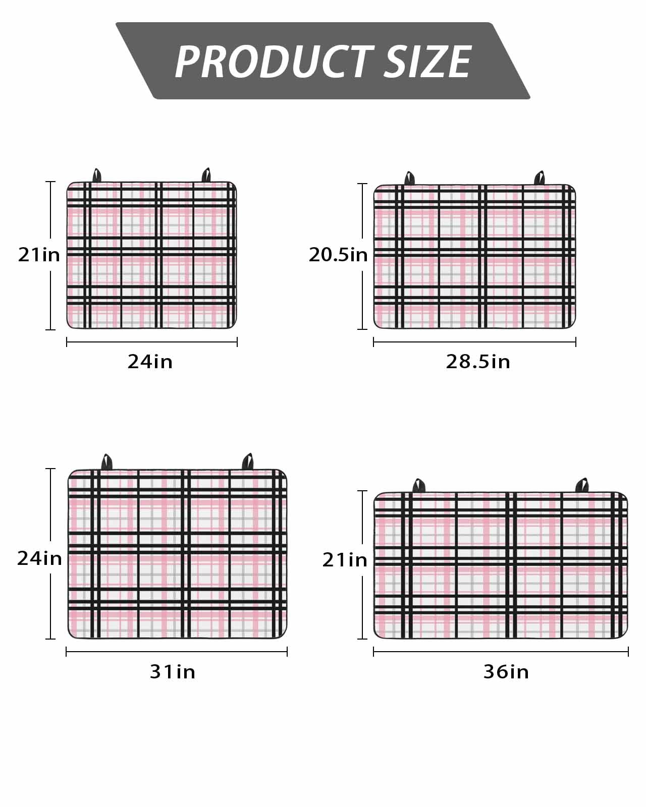 Stove Top Covers for Electric Stove, Pink Black Plaid Glass Stovetop Cover Protector, Farmhouse Pink Black Checkered Induction Cooktop Protector Oven Mat for Kitchen Countertop 24"x21"