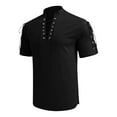 thumbnail image 2 of Npasoilc Summer Tops For Men 2024 On Clearance!Men's Top Shirt Slim Short Sleeved Lapel Casual Sports Bottom Shirt T-shirt Top, 2 of 4