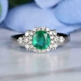 thumbnail image 5 of HeartsAndYou 2.2ct Natural Green Emerald & Diamond Halo Solitaire Ring 14k SOLID White Gold, 5 of 9