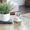 thumbnail image 3 of DecMode Clear Glass Decorative Candle Lantern with Curved Handle, 3 of 10