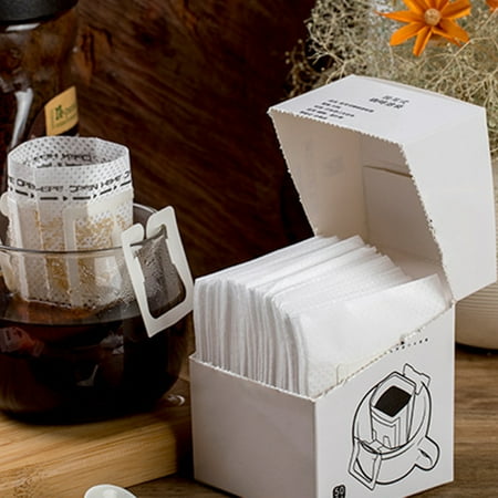 

Beechoice 50Pcs/Box Portable Coffee Filter Paper Bag Hanging Ear Drip Coffee Bag Single Serve Disposable Drip Coffee Filter Bag Perfect for Travel Camping Home Office