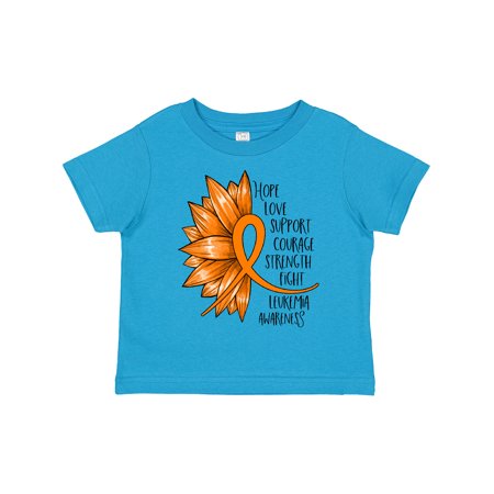 

Inktastic Leukemia Awareness Orange Sunflower Ribbon Gift Toddler Boy or Toddler Girl T-Shirt