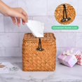thumbnail image 3 of Visland Square Woven Tissue Box Holder, Decorative Napkin Holder Pumping Paper Case Dispenser, Facial Box for Home Office Car Automotive Decoration, 3 of 6