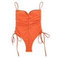 thumbnail image 3 of Huesdet Women's Tummy Control Swimsuits One Piece Swim Dress Plus Size Bathing Suits Ruffle Lace Swimwear[Gold,L], 3 of 6
