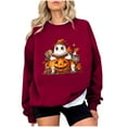 thumbnail image 2 of Sakmal Graphic Women Sweatshirts Fall Cute Red Halloween Sweatshirts Casual Long Sleeve Shirts, 2 of 5