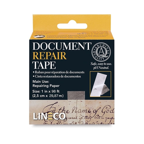 Cinta de Reparación para Documentos Lineco 2,5 cm x 30 m Libre de Ácido