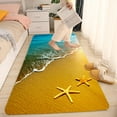thumbnail image 2 of Bath Rugs Sponge Foam Absorbent Soft for Bathroom and Kitchen (47x18 inches), Flannel Mat Non Slip Bright 3D Print for Bedside and Living Room(Starfish Beach), 2 of 6
