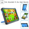 thumbnail image 2 of Kids Durable Handle Case for Samsung Galaxy Tab A7 Lite 8.7" 2021 SM-T225 / SM-T220, Silicone PC Heavy Duty Protection 360 Rotating Ring Stand/Adjustable Shoulder Strap, Black+Blue, 2 of 8
