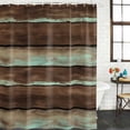 thumbnail image 2 of Brown Teal Wooden Bathroom Shower Curtains with 12 Hooks Polyester Waterproof Shower Curtain for Stalls and Bathtubs Vintage Farmhouse Retro Art Decorative Bathroom Privacy Curtain 36x78 Inches, 2 of 9