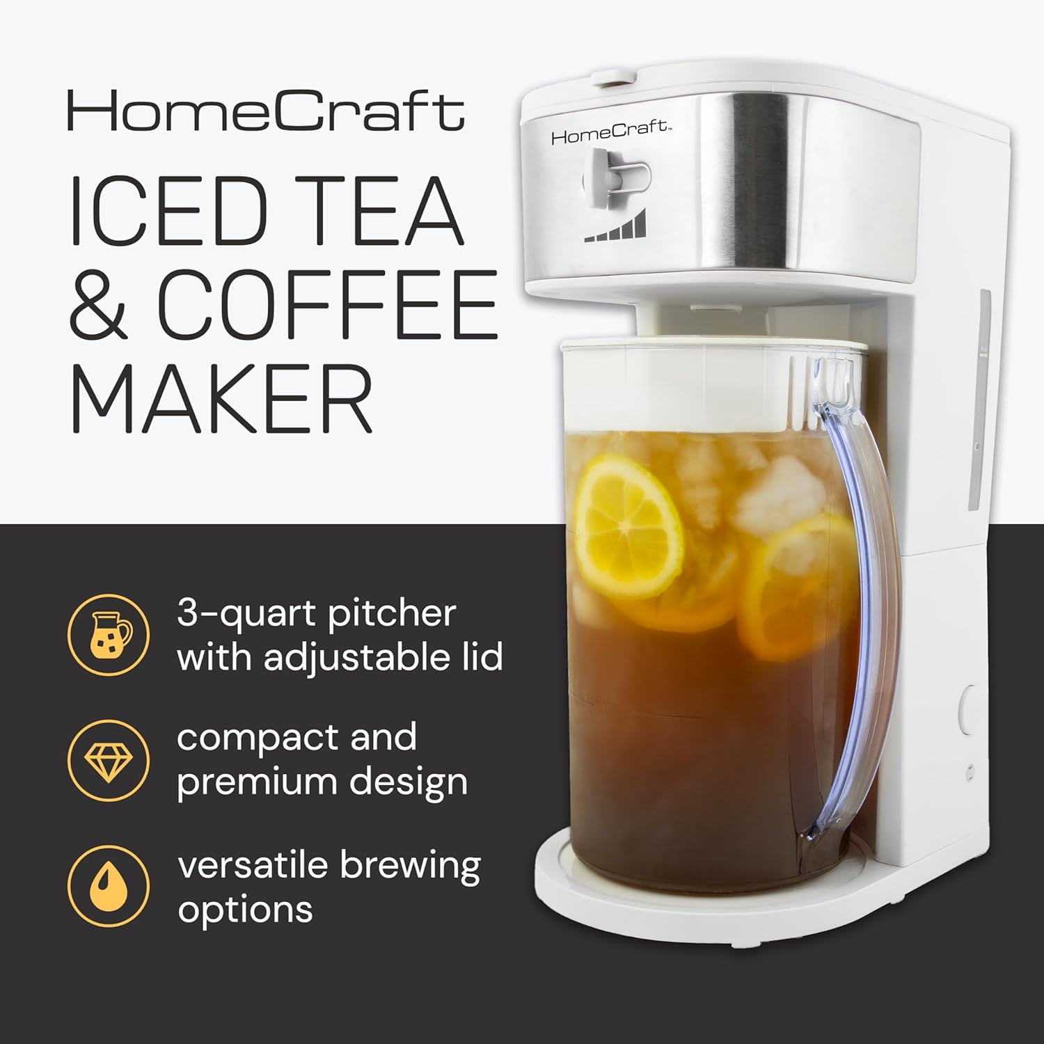 Nostalgia Café 3-Quart Maker for Iced Coffee, Tea, Latte, Cold