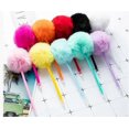 thumbnail image 1 of 10pcs Creative Pom Pom Ballpoint Pens Cute Kawaii Fluffy Plush Writing Pens For Kids Students School Offices Novelty Stationery Supplies, 1 of 3