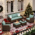 thumbnail image 3 of Sophia & William Wicker Patio Sofa Chairs Set of 2 With Blue Cushions, 3 of 6