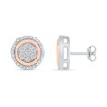 thumbnail image 3 of 10KT Rose and White Gold Round Diamond Studd Earring (1/10 cttw), 3 of 4