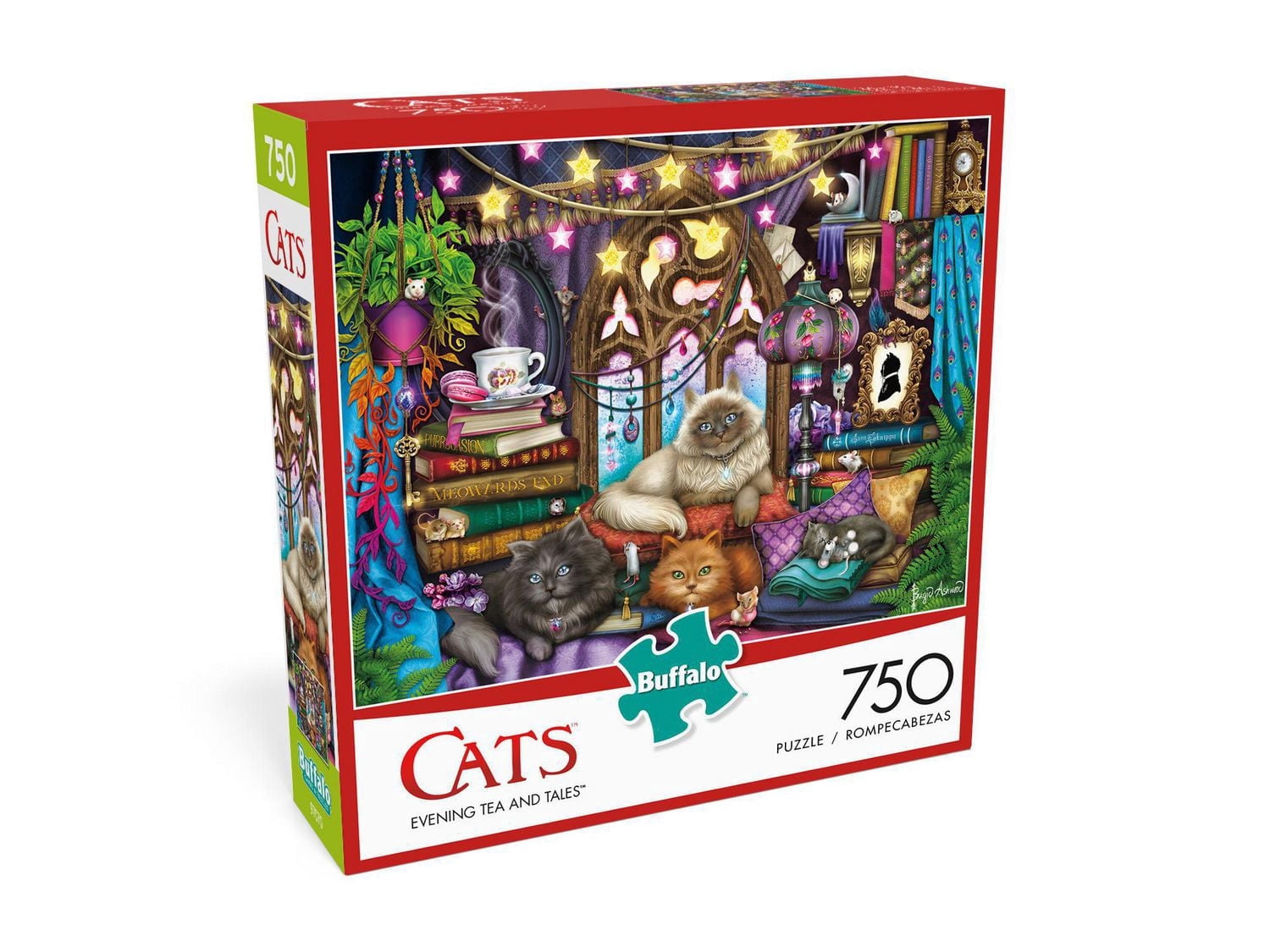 Buffalo Games Cats Series Evening Tea and Tales 750 Piece Jigsaw Puzzle