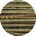 thumbnail image 1 of Ahgly Company Machine Washable Indoor Round Abstract Brass Green Area Rugs, 7' Round, 1 of 7