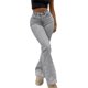 thumbnail image 3 of TaTaai Women High Waisted Flared Denim Jeans Street Fashion Stretch Slim Fit Denim Pants with Pockets Casual Daily Wear Gift, 3 of 9