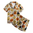 thumbnail image 5 of UAYOTSE Kids Collared Satin Pajama Set, Easy Button‑Front Short‑Sleeve Top and Sleep Shorts, Soft Loungewear for Girls All‑Season Use Size 4-5 Years, 5 of 5