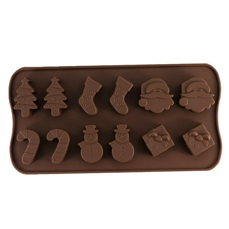 

Christmas Chocolate Mold Snowman Socks Trees Silicone Cake Mould Candy Cookies