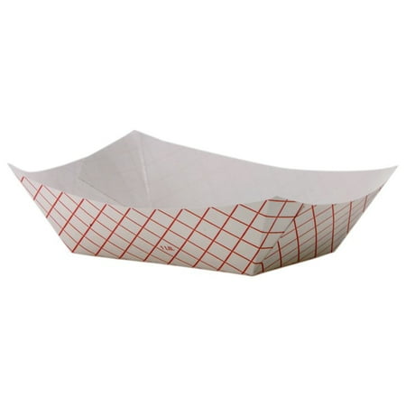 Colored Paper Food Trays Dixie Kant Leek Polycoated Paper Food Tray, 4 7/10 x 1 3/5 x 6 1/4, Red Plaid, 1000/CT -DXERP1008 ()