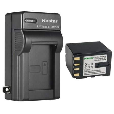 Kastar 1-Pack BN-V428 Battery and AC Wall Charger Replacement for JVC GR-DV600 GR-DV700 GR-DV800 GR-DV800US GR-DV801 GR-DV900 GR-DV1800 GR-DV2000 GR-DV2000U GR-DV3000 GR-DV3000U GR-DV3500