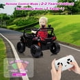 thumbnail image 2 of Historyli Auto eléctrico para montar: volante realista,asiento espacioso con cinturón de seguridad,espacio de almacenamiento independiente,neumáticos duraderos con amortiguadores y control remoto, 2 of 7