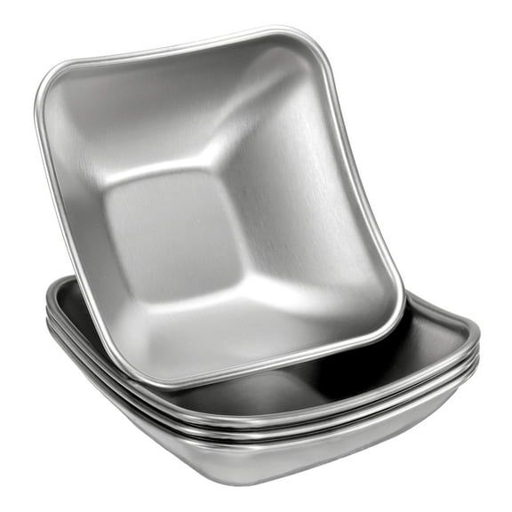 Uxcell 3 Pcs Stainless Steel Sauce Dish, 3" Soy Sauce Divided Dipping Bowls Metal Seasoning Dishes Appetizer Serving Tray Sauce Dish for Home Kitchen BBQ, Silver