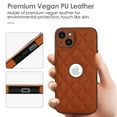thumbnail image 2 of Compatible WIth iPhone 13 Phone Case with Logo Window,Trendy Diamond-checkered Pattern PU Leather Soft TPU Ultra Slim Anti-fall Shockproof Protective Back Cover Phone Case,Brown, 2 of 7