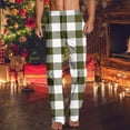 thumbnail image 2 of GuangCheng George Plaid Pajamas Pants for Men Elastic Waist Straight Leg Sleepwear Pants,Size:L, 2 of 5