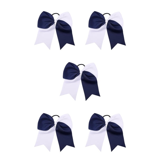 Qarigey Banda para el cabello grande Nudo de lazo Elástico Color a juego Estilo pijo Coleta Titular Pelos Cuerda Scrunchie Accesorios Azul Type2 NO2