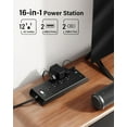 thumbnail image 2 of Surge Protector Power Strip 4800J, 10Ft Long Extension Cord Flat Plug, 12 Outlets 2 USB C 2 USB Ports, Wall Mountable, 20W Desk Charging Station, Black, 2 of 3