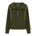 thumbnail image 6 of QATAINLAV Lightning Sales Women's Half Zip Cropped Sweatshirts with Hood Solid Casual Fleece Lined Hoodies Long Sleeve Pullover Activewear Sweater Green M, 6 of 9