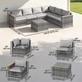 thumbnail image 3 of Outsunny 7 Piece Patio Furniture Set, Wicker Outdoor Sectional, Light Grey, 3 of 10