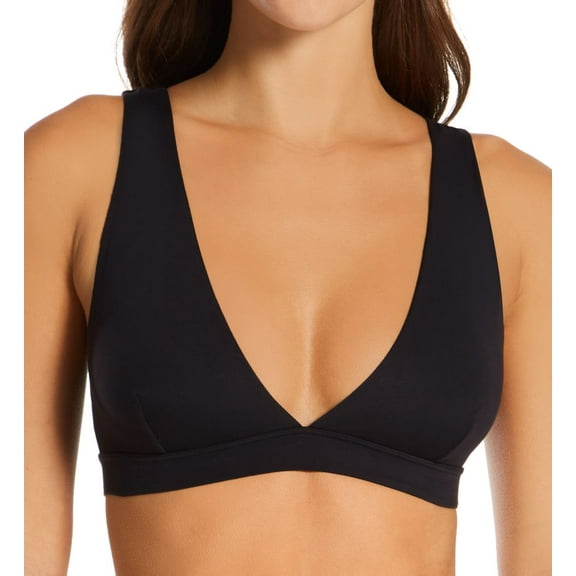 Women's Hanes DHY203 Authentic Triangle Pullover Bralette (Black M)