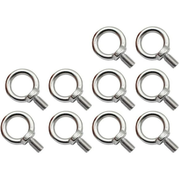 10pcs M8 Stainless Steel Eye Bolts, Anti-Rust Eye Bolts, Round Eye Bolt, Round Eye Bolt, Eye Bolt, 304 Stainless Steel, Not Easy to Corrode.