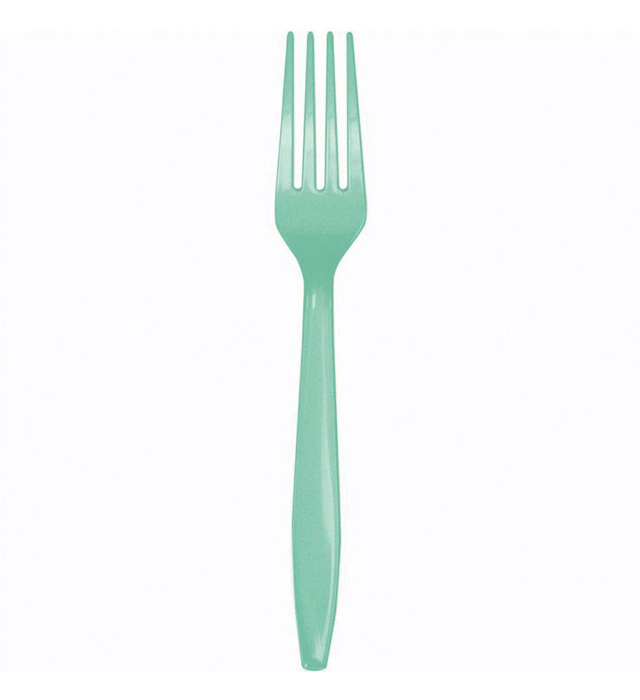 FRESH MINT GREEN PLASTIC FORKS, 50 CT