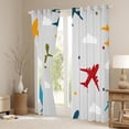 thumbnail image 4 of Airplane 38"x45" Set of 2 Panels Blackout Curtains Colorful Aircrafts Curtains Cartoon Airplanes Window Curtains & Drapes Kawaii Room Decor Cute Clouds Stars Pattern Darkening Curtains, 4 of 6