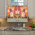 thumbnail image 2 of Yayeee Kitchen Curtains Tier Pair Light Filtering 27"x36" Rod Pocket Short Cafe Window Panel, Abstract Floral, 2 of 7