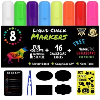 Jumbo Liquid Chalk Markers Square Tip - Bold Color Chalk Board Marker for  Chalkboards, Windows, Signs, Blackboards - 24 Chalkboard Labels Included 