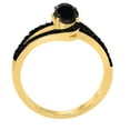 thumbnail image 3 of AoneJewelry 2.0 Ct. Oval Shape Black Diamond Ring Crafted In 10K Solid Rose, White & Yellow Gold, 3 of 5
