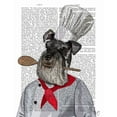 thumbnail image 2 of Fab Funky 26x32 White Modern Wood Framed Museum Art Print Titled - Schnauzer Chef, 2 of 4