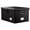 Black, variant on Large Collapsible Storage Bin with Lid [1-Pack] Leather Fabric Foldable Storage Box Organizer Containes Basket Cube with Cover for Home Bedroom Closet Office