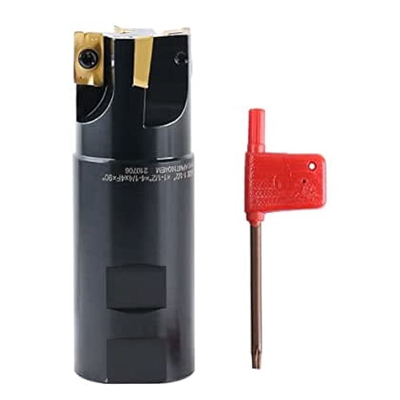 Accusize 1-1/2 inch 90 Deg Square Shoulder Indexable End Mill with Apkt1604 Inserts, 0056-0924