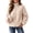 Pink, variant on LUVDA Women's Stripe Fleece Jacket Full Zip Stand Collar Cozy Casual Fall Winter